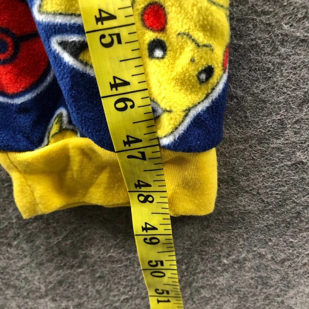 Pokemon Pikachu Onesie Pajamas Hooded Union Suit Fleece Sleeper Kids L 10-12